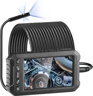 Immagine prodotto di Telecamera endoscopica SucceBuy - triplo obiettivo, cavo da 15 m, schermo da 5 pollici, 1080P, impermeabile, scheda da 32 GB
