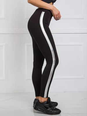 Produktbild von Rue Paris Damenleggings Gharm schwarz-silber MIT