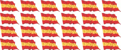 Produktbild von Mini Aufkleber Set - Pack wehend - 33x20mm - selbstklebender Sticker - Spanien - Flagge / Banner / Standarte fürs Auto, Büro, zu Hause und die Schule - 24 Stück