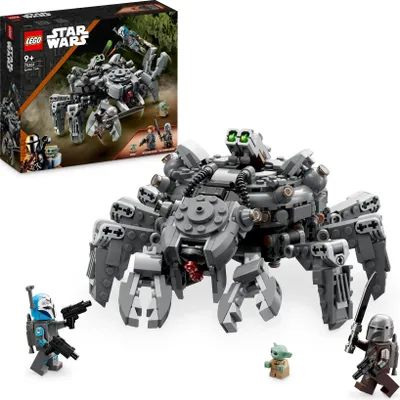 Produktbild von LEGO 75361 Star Wars Der Spinnenpanzer, Baubares Mandalorianer-Spielzeug mit verbundenen Teilen, 2 Minifiguren, Grogu Baby Yoda-Figur und Dunkelschwert, Set der 3. Staffel