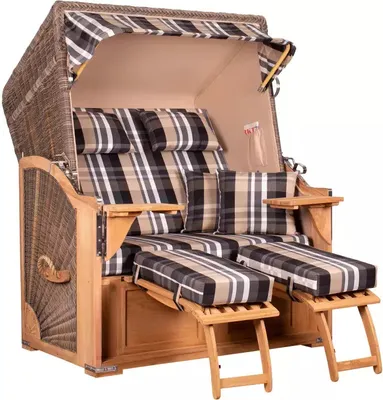 Produktbild von Strandkorb Nordstrand Teak PE grey Dessin 583