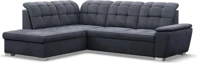 Produktbild von Ecksofa BARON Full Version, 255 x 200 x 105, LINKS - mit Schlaffunktion, Farben Dunkelgrau, Zusatzfunktionen: Schlaffunktion (Delfin), Bettkasten