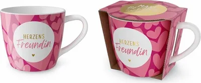 Produktbild von LaVida Maxibecher, Tasse, Kaffeetasse 400 ml, "Herzensfreundin"
