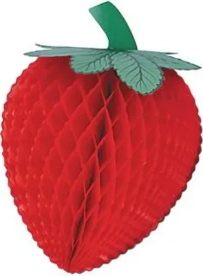 Produktbild von Dekoration aus Seidenpapier in Erdbeer-Farbe, 27 cm