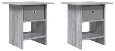 Image de Table de chevet avec tiroir 2 pcs Gris Sonoma 41 x 40 x 45 cm