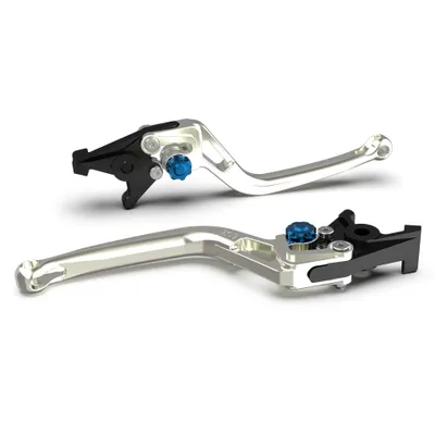 Produktbild von Kupplungshebel LSL BOW L26 mit ABE für Triumph Speed Triple i Street R Daytona Sprint ST Tiger XC ABS i 600 - 2300 ccm Bj. 1993 - 2017, Farbe Hebel:silber, Farbe Versteller:blau