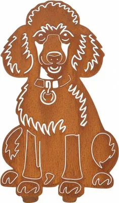 Produktbild von Edelrost Poodle - Rost Deko Hund Rostfigur Gartendeko für Draußen - stabile Metall Gartenfigur aus Stahl - Wetterfest für Beet Terrasse - 40x24cm