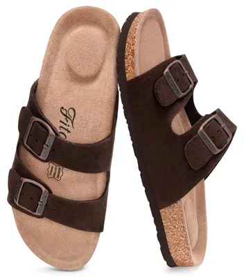 Productafbeelding van Solidchoice - Dames Slippers met Kurken Voetbed en Verstelbare Bandjes