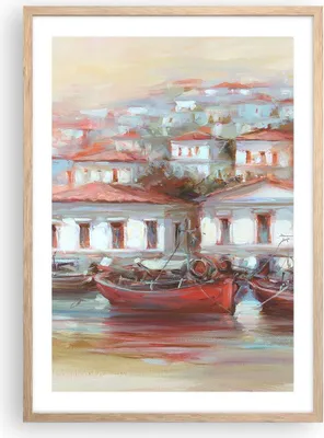 Produktbild von Gerahmtes Poster - Rahmen in heller Eiche - Bild Segelboot Hafen - 50x70 cm - Wand Bild - Wanddeko - Wandbilder - Kunstposter - Wandposter - Bilderrahmen - Bilder - Kunstdruck - P2NPA50x70-4937