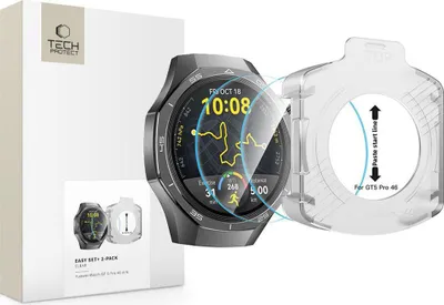 Produktbild von Tech-Protect Easy Set+ 2er-Pack gehärtetes Glas für Huawei Watch Gt 5 Pro 46 Mm - Klar