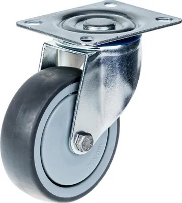 Image de 80mm 3" castor grey rubber tyre swivel strong 80kg capacity