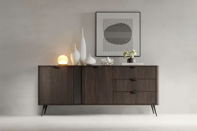 Produktbild von YOURHOUSE24 Kommode Veris D Dunin Eiche/Schwarz 195,2x81x38 cm