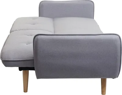 Produktbild von Schlafsofa HWC-J18, Couch Klappsofa Gästebett Bettsofa, Schlaffunktion Stoff/Textil 185cm  grau