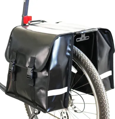 Produktbild von Premium Doppel-Gepäckträgertasche für Klappräder (30L) schwarz