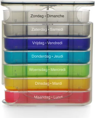 Obrázek produktu pro Týdenní organizér na léky se 7denními přihrádkami a 4 oddíly