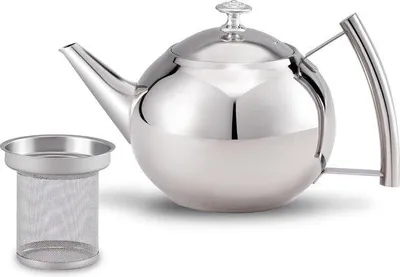 Produktbild von Edelstahltee-Kanne 1000ML spiegelgepoliert silber