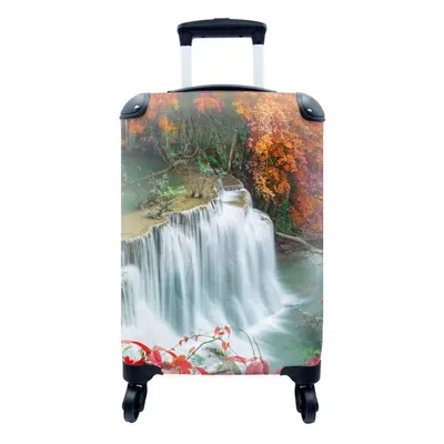 Produktbild von MuchoWow® Koffer Handgepäck Trolley Rollkoffer Kleine Reisekoffer mit 4 Rollen - Bäume - Wasserfall - Herbst - Natur - Cabin Size < 55x40x23 cm & 55x40x20 cm - Fotokoffer - Kabinenkoffer - Boardgepäck - Reise-Box - Reisekoffer - Reisegepäck - Koffer mit Bild - Trolley für Kinder