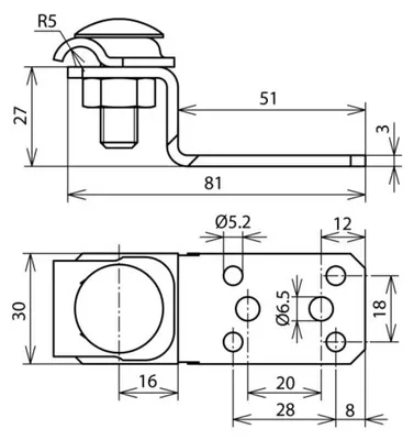 Produktbild von DEHN Anschlusslasche Z-Form Al Rd6-10 ALZFKB610STTZ#377100