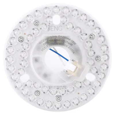 Image de Kit de mise à niveau pour ventilateur de plafond avec éclairage LED 4,92 pouces, 18 W, 3CCT, 3000 K, 4000 K, 6000 K, carte de remplacement ronde à intensité variable, 230 V