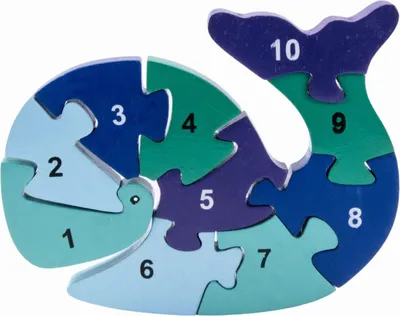 Produktbild von Holzpuzzle Wal mit Zahlen von 1 bis 10- 3931
