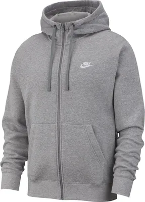 Produktbild von Nike M Nsw Club Hoodie Fz Bb Dk Grey Heather/Black/Black Dk Grey Heather/Black/Black 3Xl