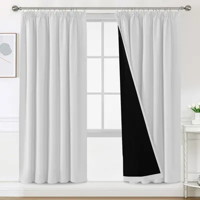 Verdunkelungsvorhang 2er-Set 140x240 cm Grau-Weiß