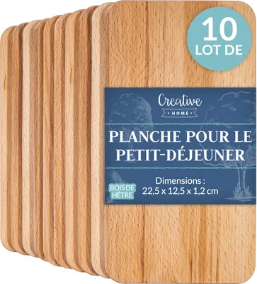 Image de Creative Home 10 x Petite Planche a Decouper Bois 22,5 x 12,5 x 1,2 cm