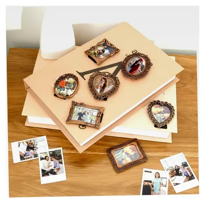 Produktbild von 8 Mini Bilderrahmen, Barocklegierung, Vintage Rahmen, Tischdisplay für Fotos, dekorativ