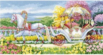 Zdjęcie produktu dla Zestaw do haftu krzyżykowego RTO "Romantyczna podróż" M305, wzór liczony, 38x20 cm
