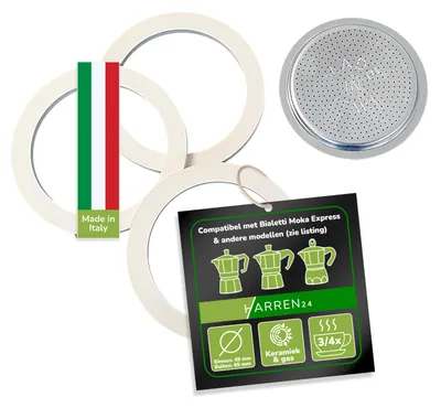 Ersatzdichtungen und Filter für Espressokocher, 3/4 Tassen, Ø 65 mm