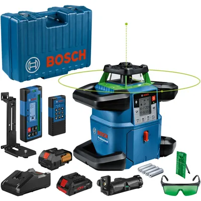 Immagine prodotto di Bosch Professional GRL 650 CHVG rotating laser with battery. batteries. cell. glasses. brackets. plate. in case - 0601061V00