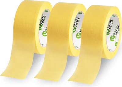 Zdjęcie produktu dla Taśma malarska V1 Trade 48 mm x 50 m - 6 sztuk - Uniwersalna taśma do malowania - Łatwo zdejmowalna - Wodoodporna - Żółta