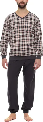 Image de Pyjama pour homme Timone TI30-107 (Carreaux 6 Graphite, L)