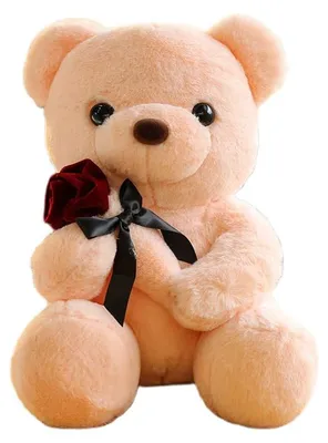 Produktbild von Granda Großer Teddybär Kuscheltier Pfirsich mit Rose 40 cm