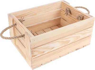 Obrázok produktu pre Creative Deco Prírodná drevená truhlica | 33,5 x 24 x 14,5 cm | Rúčka z jutového lana | Drevená škatuľa | Ideálna na dokumenty, náradie, hračky