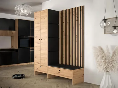 Obrázek produktu pro Stěna do chodby ZAMORA 3 - dub artisan / černá