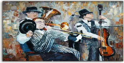 Produktbild von Coloray Acrylbild 140x70 Wandbild Acrylbilder Foto Malerei die das Orchester spielt