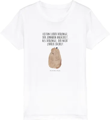 Produktbild von Mr. & Mrs. Panda Kleinkinder T-Shirt Murmeltier 5-6 Jahre (110/116) - Weiß - Geschenk, Anstand, Teenager, Kindershirt, Respekt, Knigge, Kinder Shirt, Freundlichkeit, für