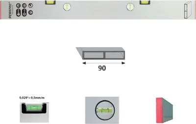 Produktbild von DEWEPRO Alu Richtlatte Setzlatte Abziehlatte - 4 Libellen - 200cm 2m