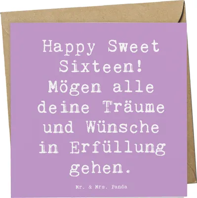 Produktbild von Mr. & Mrs. Panda doppelkarte Spruch 16. Geburtstag - Lavendeltraum - Geschenk, Glückwunschkarte, Geburtstagsfreude, faltkarte, Grußkarte, Happy Birthday, Abenteuer