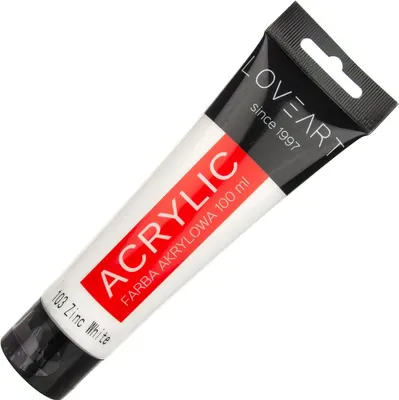 Immagine prodotto di LOVEART 100ML Pittura acrilica per artisti, Bianco di zinco 103