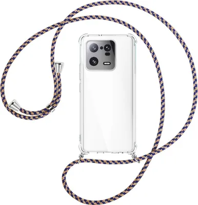 Produktbild von Handykette Backcover-Schutzhülle mit Band (Metall silberfarben) für Xiaomi 13 Pro (6.73'') - blau+beige
