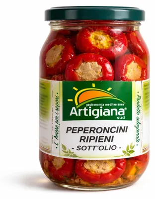 Produktbild von Peperoncini Ripieni gefüllte Paprikaschoten 1kg - Artigiana