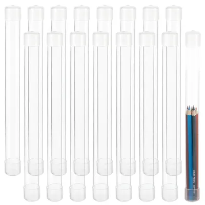 Aufbewahrungsröhren transparent 30 cm 16 Stück für Stifte Perlen