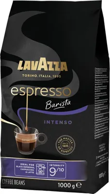 A bag of Lavazza espresso coffee beans.