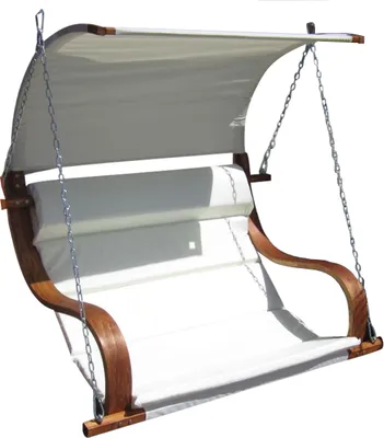 Produktbild von ALEOS. Design Sitzbank für Hollywoodschaukel SEAT-MERU aus Holz Lärche inkl. Dach (ohne Gestell!!)