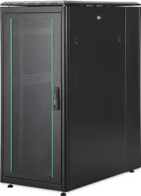 Produktbild von Digitus Serverschrank Unique Server-N Serie - 600x1000 mm (BxT), Freistehendes Gestell, 26U, 1200 kg, Sperrschloss, Verstellbare Füße, Verbessertes Kabelmanagement