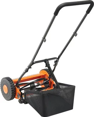 Produktbild von 16-Zoll Handmäher mit 5 Messern, einstellbarer Schnittstelle von 1,5 bis 4,5 cm, Rasenmäher mit Grasfangsack für Rasen, Auffahrt und Innenhöfe
