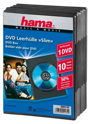 Produktbild von 1x10 Hama DVD-Leerhülle Slim 50% Platzersparnis         51181
