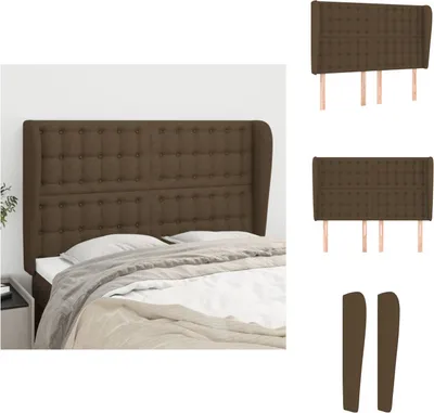 Produktbild von vidaXL Kopfteil mit Ohren Dunkelbraun 147x23x118/128 cm Stoff -  Kopf- & Fußenden